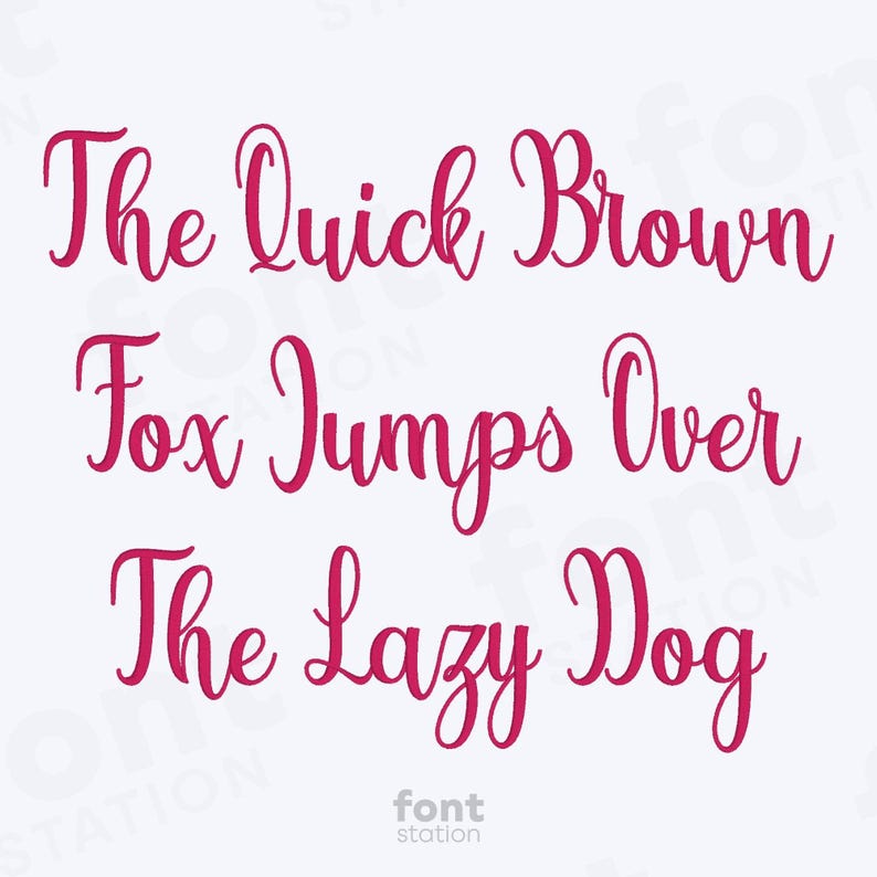 Cursive Foxes Lovely Embroidery Font - 4 Sizes - BX, PES + 9 Formats - Beautiful ...