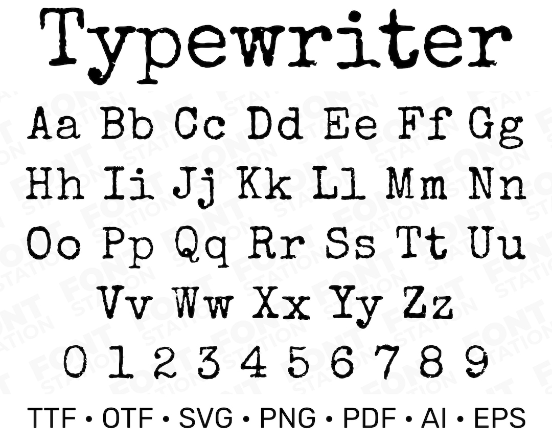 Typewriter Font Typewriter SVG Cricut Silhouette Font Etsy
