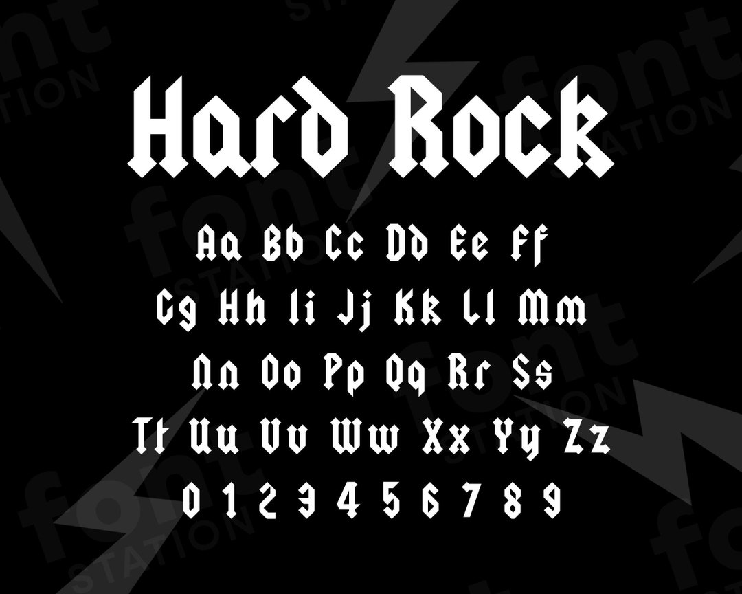 Hard Rock Font Hard Rock SVG Cricut Silhouette Font Heavy Music Letters ...
