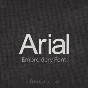 Fuente de bordado Arial - 10 tamaños - BX, PES + 9 formatos - Letras minimalistas y sencillas - Alfabeto limpio para bordado a máquina