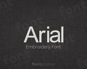 Arial Embroidery Font - 10 Sizes - BX, PES + 9 formats - Minimalist, Simple Letters - Clean Machine Embroidery Alphabet