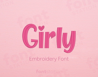 Fuente de bordado para niñas - Letras de princesa - Alfabeto divertido y manuscrito para bordado a máquina - 4 tamaños - BX, PES + 9 formatos