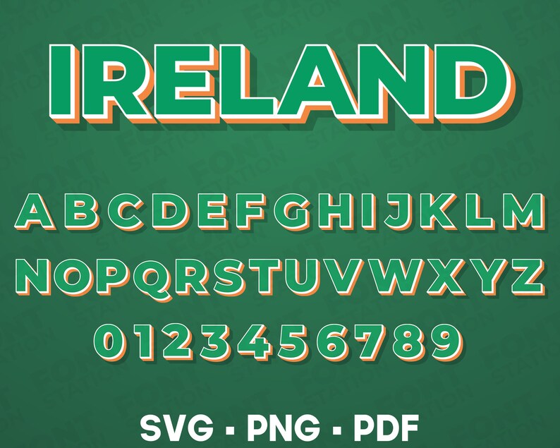 Ireland Font SVG PNG Irish Alphabet Letters & Numbers St - Etsy