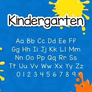 Fuente de jardín de infantes - Fuente para niños - Letras de la escuela de maestros SVG, Alfabeto escrito a mano - Cricut, Fuente Canva - Archivos TTF OTF instalables