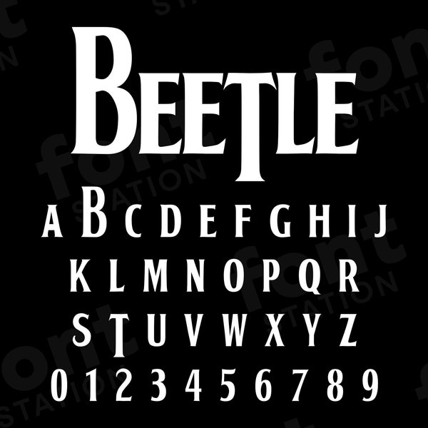 The Beetle Font - The Beetle SVG - Cricut Silhouette Font - Rock Band Letters, Music Alphabet - Installable TTF OTF Files - Instant Download