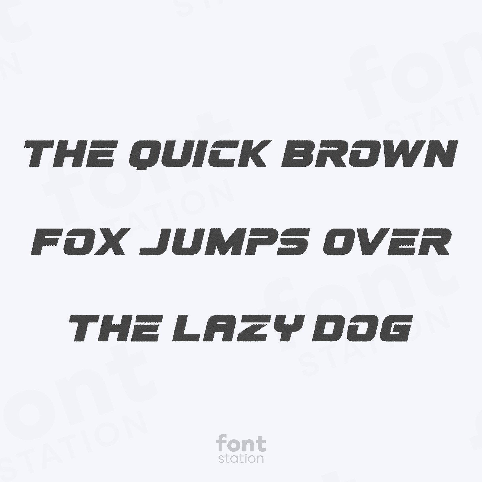 Racing Embroidery Font - 7 Sizes - BX, PES + 9 Formats - Speed