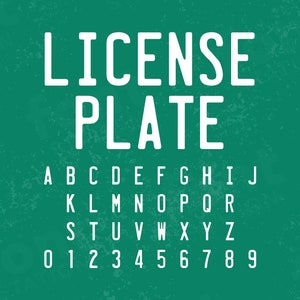 Lettertype kentekenplaat - nummerplaat SVG - US Cars Letters, alfabet - ttf- en otf-bestanden - direct downloaden - lettertype voor Canva, Cricut en meer