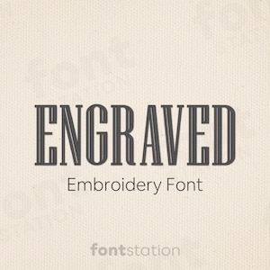 Engraved Embroidery Font - Tall Monogram Letters - Initial, Single Letter, Fancy Embroidery Alphabet - 7 Sizes - BX, PES + 9 formats