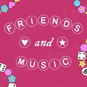 Freundschaft Perlen Armband Schriftart - Swiftie Beads SVG - Buchstaben, Alphabet - TTF OTF Dateien - Instant Download - Schrift für Canva, Cricut und mehr