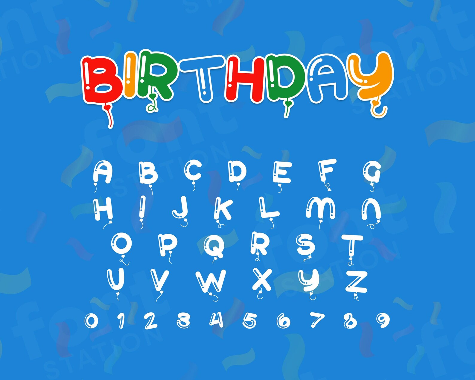 Balloons Font - Birthday Font - Cricut Silhouette Font & SVG - Kids ...