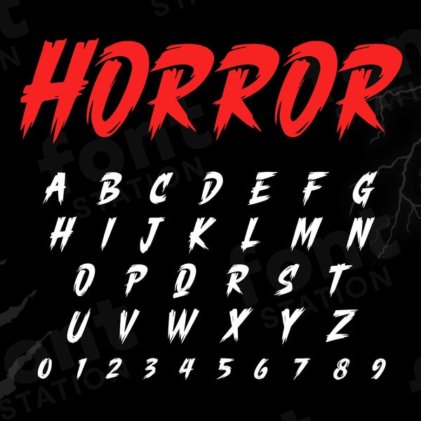 Slasher Font - Halloween SVG - Cricut Silhouette Font - Horror Letters, Alphabet - Installable TTF OTF Files - Instant Download