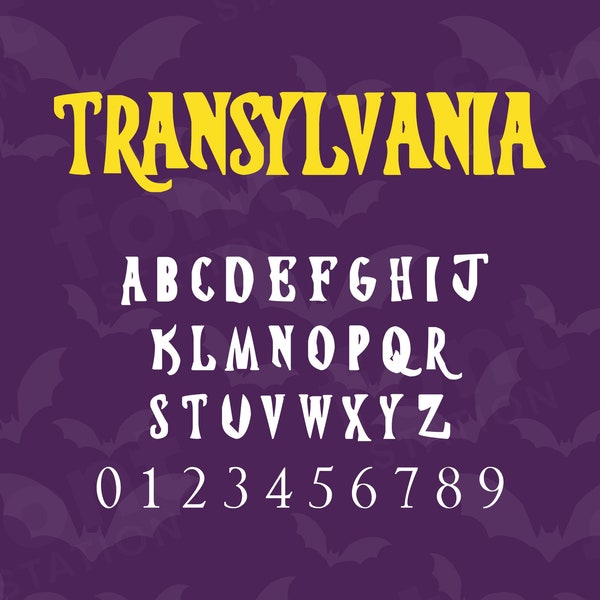 Transylvania Font - Transylvania SVG - Cricut Silhouette Font - Vampire Letters, Horror Alphabet - Installable TTF OTF - Instant Download
