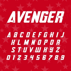Fuente Avenger - Fuente de superhéroes - Letras de cómic modernas, alfabeto de héroes - Archivos TTF OTF - Descarga instantánea - Fuente para Canva, Cricut y más