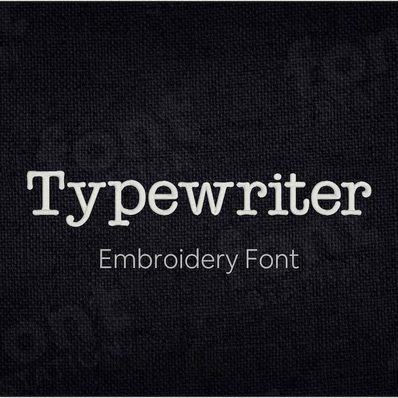 Typewriter Embroidery Font - 5 Sizes - BX, PES + 9 formats - Typewriter Letters - Machine Embroidery Alphabet - Instant Download Files