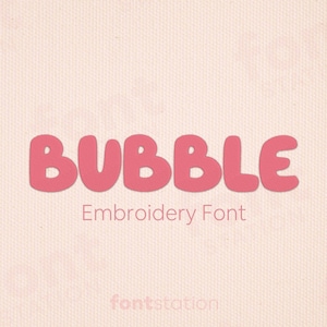 Bubble Embroidery Font - 4 Sizes - BX, PES + 9 formats - Cute, Cartoon Letters - Children, Kids Machine Embroidery Alphabet