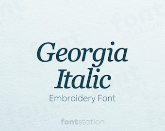 Georgia Italic Embroidery Font - Elegant & Italic Serif Letters - Classic Machine Embroidery Alphabet - 10 Sizes - BX, PES + 9 formats