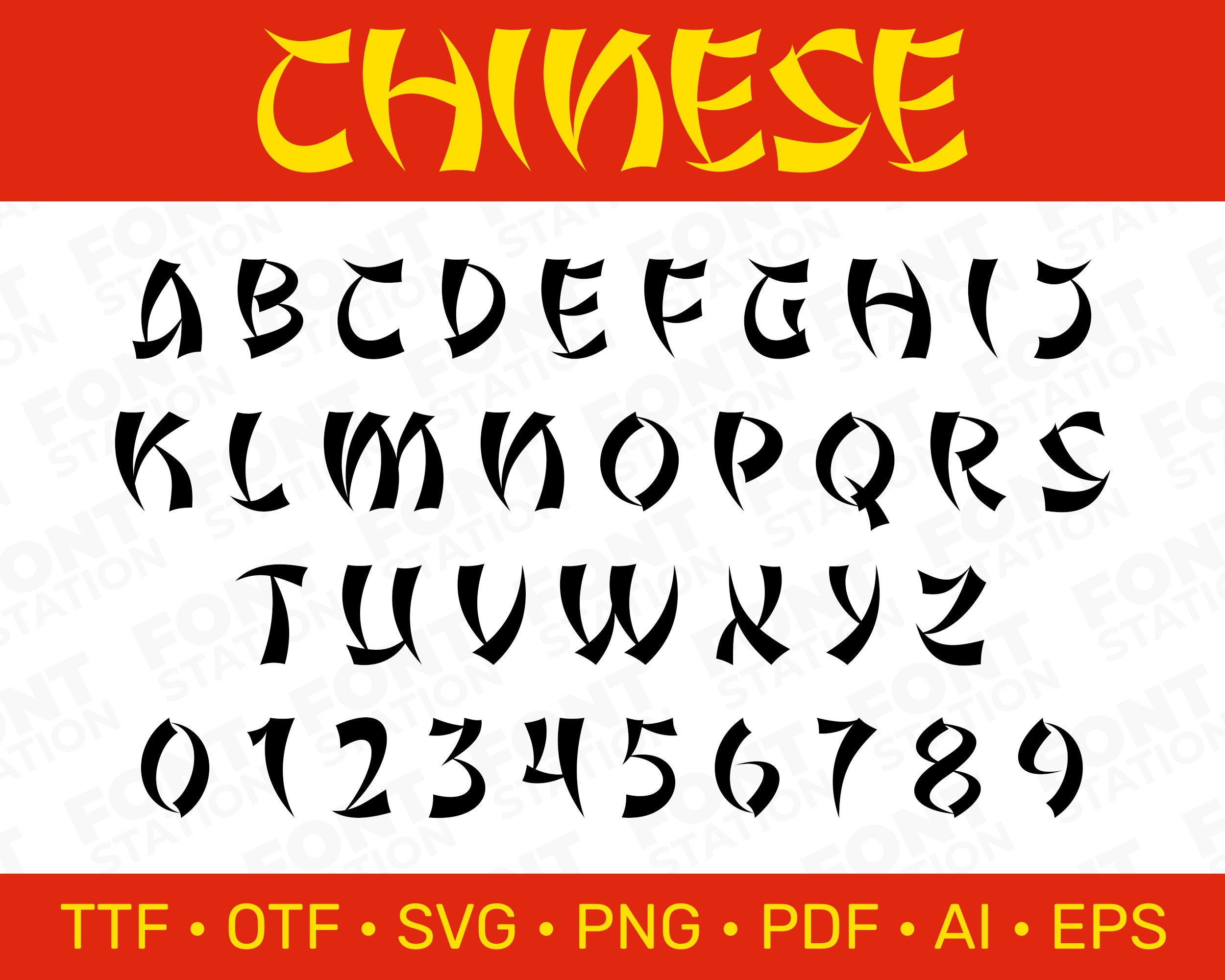 Chinese alphabet letters