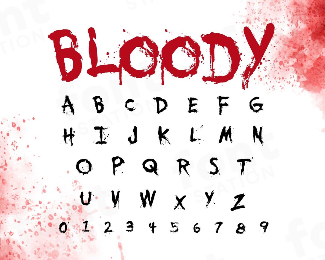 Scared Lettering Bloody Font - Halloween Font - Horror Letters, Dripping Alphabet - SVG ...