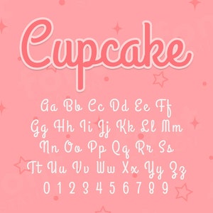 Cupcake Shop lettertype - gebak bakkerij SVG - Cricut silhouet lettertype - cursieve letters, alfabet - installeerbare TTF OTF-bestanden - Instant Download