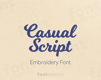 Casual Script Embroidery Font - Modern Letters - Beautiful Machine Embroidery Alphabet - 8 Sizes - BX, PES + 9 formats