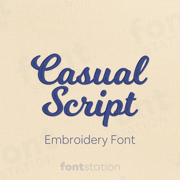 Casual Script Embroidery Font - Modern Letters - Beautiful Machine Embroidery Alphabet - 8 Sizes - BX, PES + 9 formats