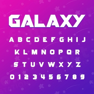 Galaxy lettertype - Galaxy SVG - Cricut silhouet lettertype - astronomie, sterren, letters, modern alfabet - installeerbare TTF OTF-bestanden direct downloaden