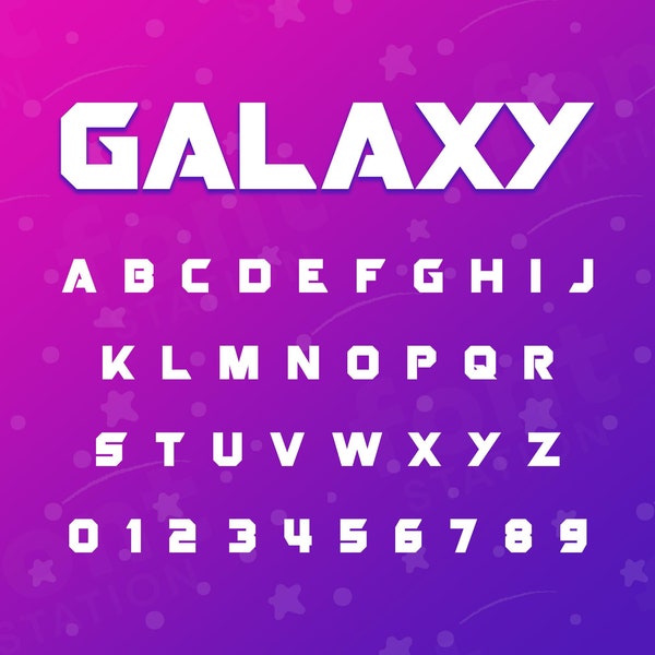 Galaxy Font - Galaxy SVG - Cricut Silhouette Font - Astronomy, Stars, Letters, Modern Alphabet - Installable TTF OTF Files Instant Download