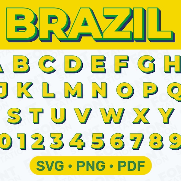 Brazil flag alphabet Etsy Nederland Brazil flag alphabet Etsy Nederland