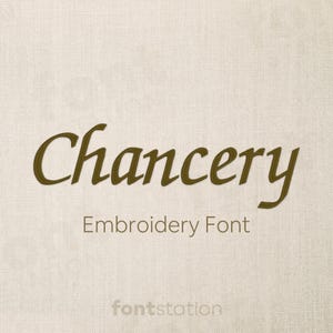 Chancery Embroidery Font - Calligraphy Letters - Handwritten, Italic Machine Embroidery Alphabet - 9 Sizes - BX, PES + 9 formats