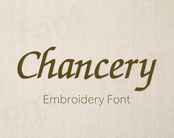 Chancery Embroidery Font - Calligraphy Letters - Handwritten, Italic Machine Embroidery Alphabet - 9 Sizes - BX, PES + 9 formats
