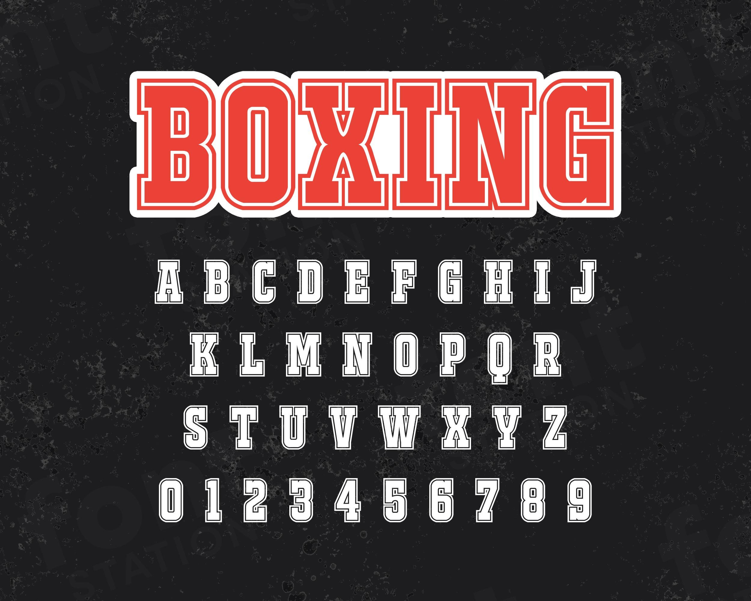 Boxing Font - Boxer SVG - Cricut Silhouette Font - Vintage Letters ...