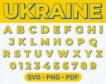 Ukraine Letters SVG, PNG - Ukraine Alphabet, Letters & Numbers, Sublimation Text, Cut Files - Digital Files