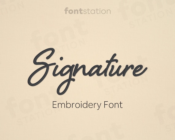 Signature Embroidery Font - Handwritten Embroidery Letters - Cursive Machine Embroidery Alphabet - 8 Sizes - BX, PES + 9 formats