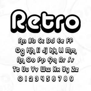 Fonte Retro Shadow - Fonte Groovy Hippie - Fonte Cricut Silhouette - Letras engraçadas, alfabeto - Arquivos TTF OTF instaláveis - Download instantâneo