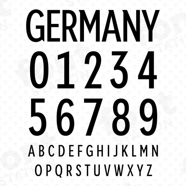 Germany Soccer Font - Germany Football Font - World Cup Football Shirt - German Soccer Jersey - Letters, Numbers - svg png ttf otf files