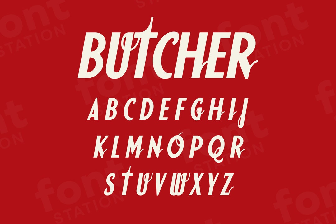 Dex Butcher Font - Butcher SVG - Cricut Silhouette Font - Psycho ...