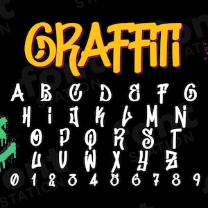 Graffiti Schrift - Urban Schrift - Street Art Buchstaben, Marker Alphabet - TTF OTF SVG Dateien - Instant Download - Schrift für Canva, Cricut und mehr