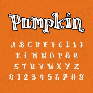 Fonte de abóbora - Halloween SVG - Fonte Cricut Silhouette - Letras assustadoras, alfabeto engraçado - Arquivos TTF OTF instaláveis - Download instantâneo