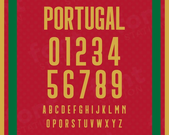 Portugal Soccer Font - Portugal Football Font - World Cup 2022 Football Shirt, Soccer Jersey - Letters, Numbers - svg png ttf otf