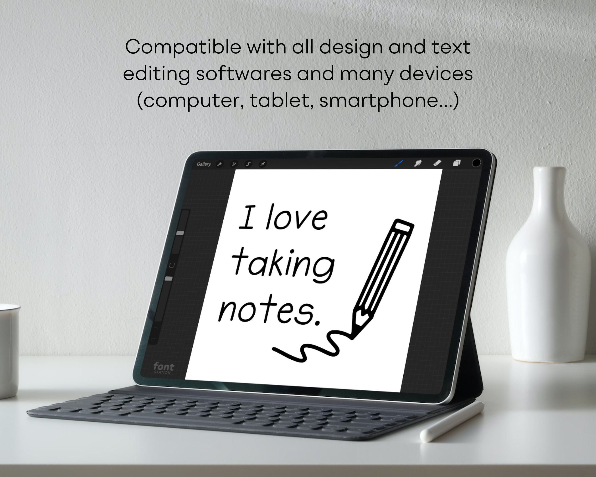Letter Note Taking Handwritten Note Taking Font - Neat Handwriting Planner - Goodnotes ...