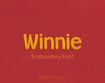 Winnie Embroidery Font - Kids Embroidery Letters - Cartoon, Winnie Machine Embroidery Alphabet - 4 Sizes - BX, PES + 9 formats