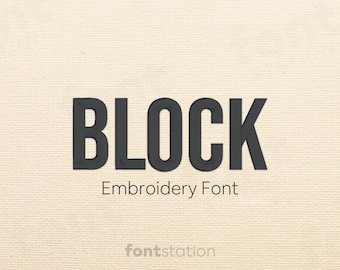 Block Embroidery Font - Simple Sans Serif Letters - Basic Machine Embroidery Alphabet - 8 Sizes - BX, PES + 9 formats