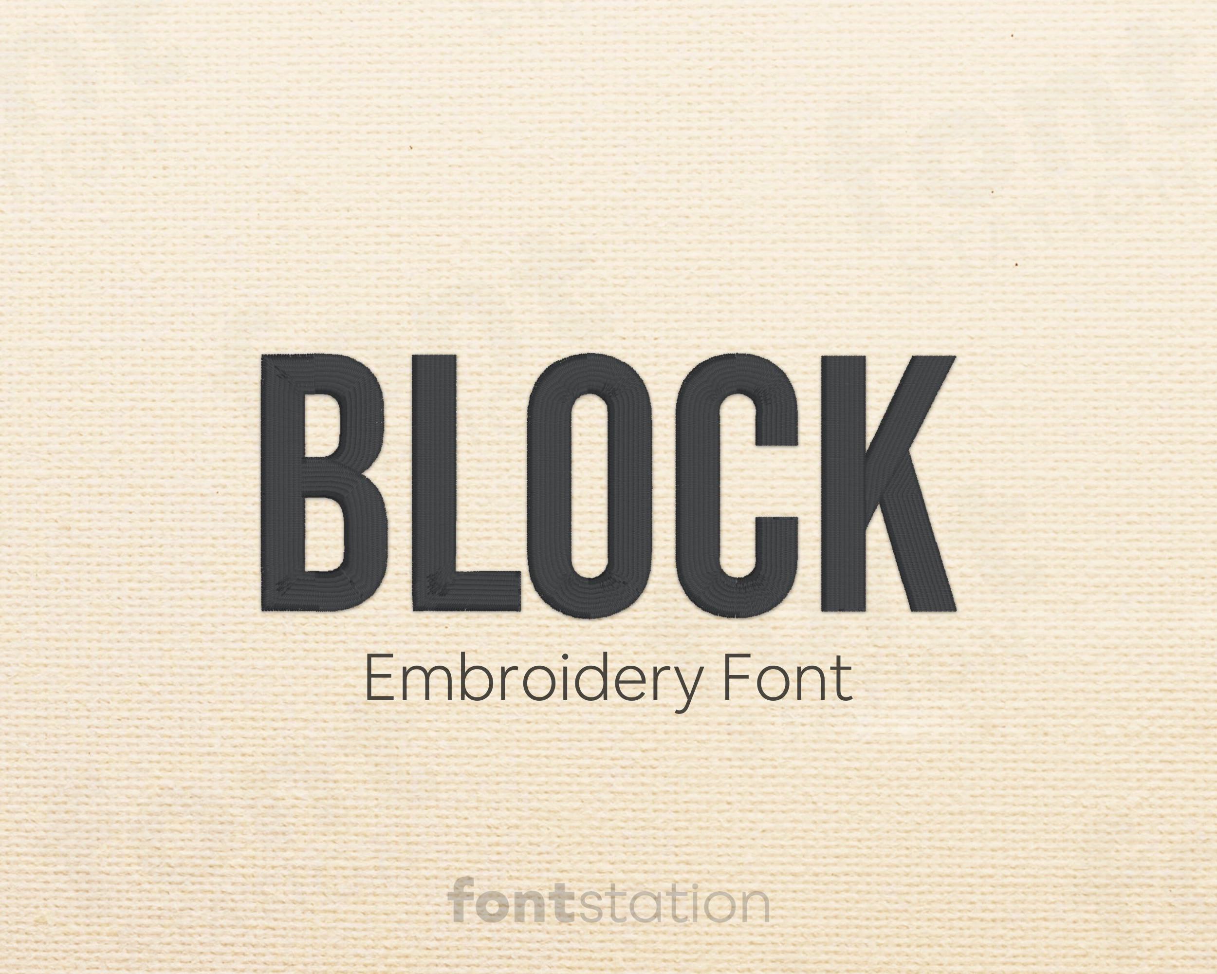 Block Embroidery Font - Simple Sans Serif Letters - Basic Machine