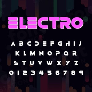 Electro Music Font - Electronic SVG - Cricut Silhouette Font - Drum Bass Letters, Alphabet - Archivos TTF OTF instalables - Descarga instantánea