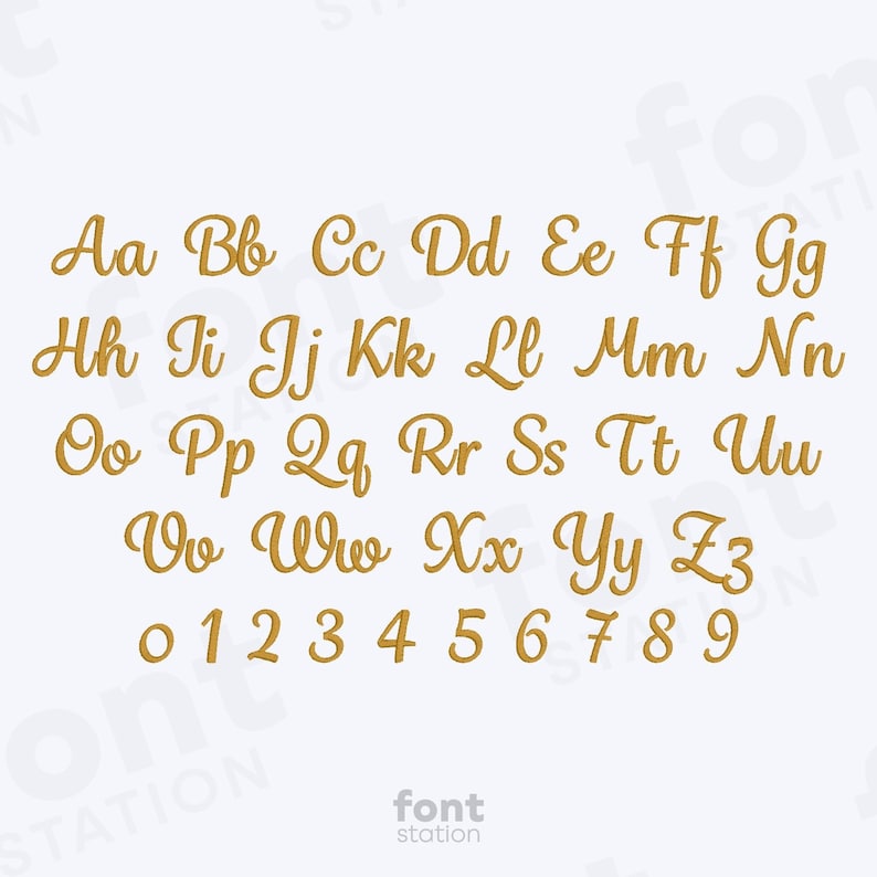 Wedding Embroidery Font 6 Sizes BX, PES 9 Formats Elegant, Cursive