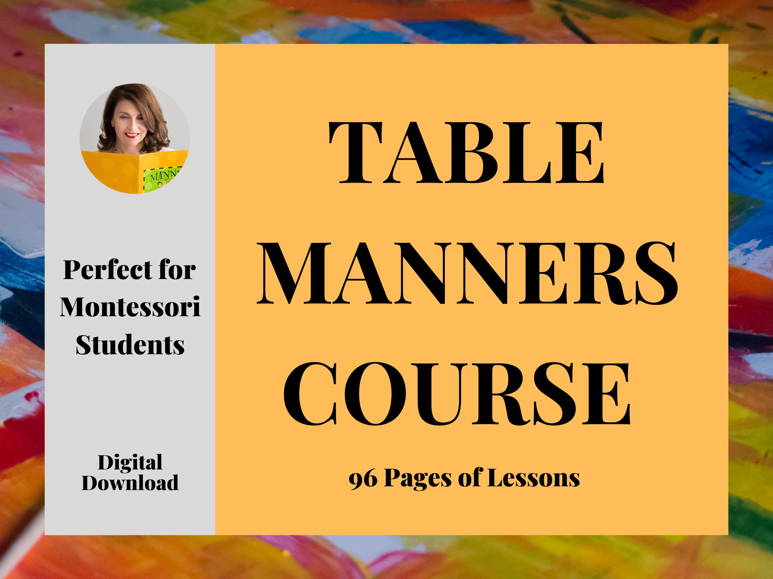 Montessori Table Manners Course Montessori Materials for Etsy