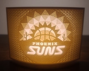 NBA Phoenix Suns Custom Night Light Desert Art Piece for Bookshelf or Desk Custom NBA Suns Basketball Sign