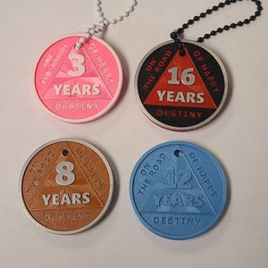 Custom Alcoholics Anonymous Sobriety Keychain - Daves Trophies