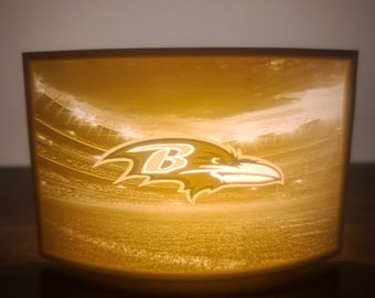 NFL Baltimore Ravens Custom Light Raven Fan Birthday Gift Lithophane Lamp NFL Ravens Football