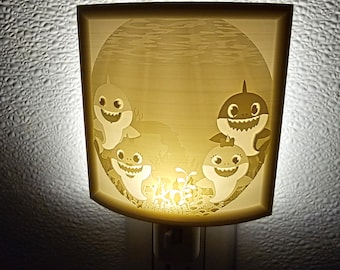 Custom Baby Shark Night Light Custom Light Up Sign Custom Birthday Gift Create a Warm and Fun Ambiance in the Kids Room